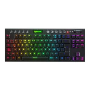 Teclado Mecánico Inalámbrico Redragon K621 Horus TKL Black RGB SW Red