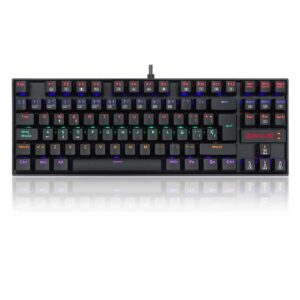 Teclado Mecánico Redragon Kumara Rainbow K552 Black SW Red