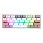 Teclado Mecánico Inalámbrico Redragon Fizz Pro K616 RGB Blanco y Gris