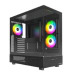 Gabinete Gamer MONTECH XR Black 3 Coolers ARGB