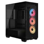 Gabinete Gamer CORSAIR 3500X LX-R RGB iCUE 3 Coolers Black