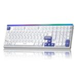Teclado Magnético AULA Hero 99 HE White Purple SW Graywood