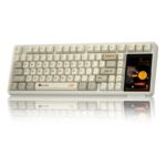 Teclado Mecánico Inalámbrico Aula L99 Milk Coffee Pantalla Tactil