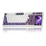 Teclado Mecánico Inalámbrico Aula L99 Translucent Purple Pantalla Tactil
